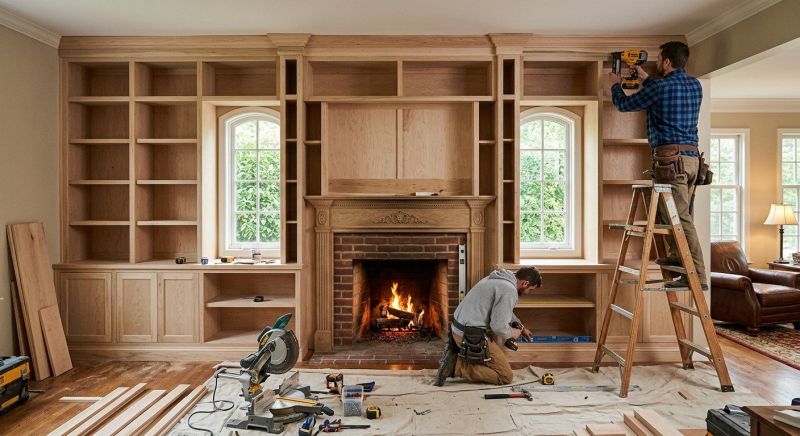 Built In Bookshelves Installation in Fairfax, VA