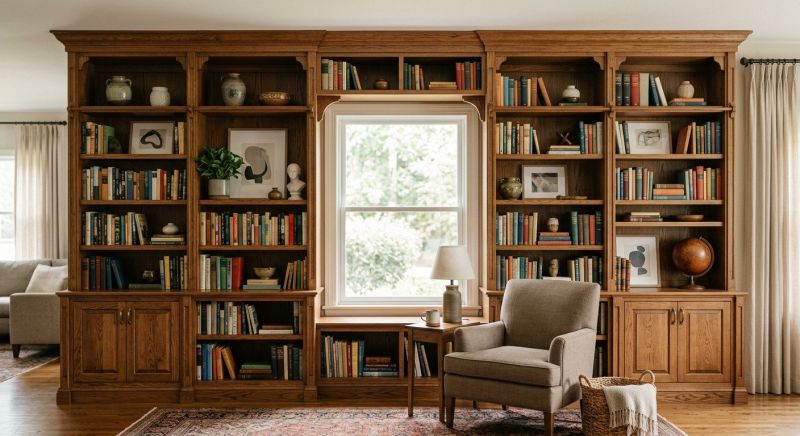 Custom Bookcase Installation in Woodbridge, VA