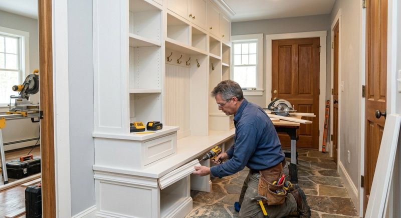 Mudroom Shelving Installation in Greensboro, NC